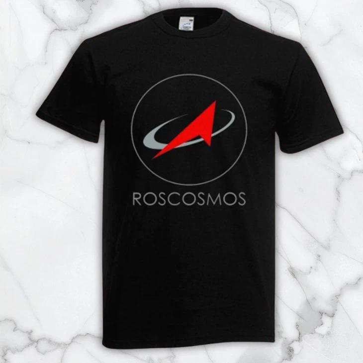 Roskosmos Russian Space Agency Men s Black Graphic T Shirt Freeships M