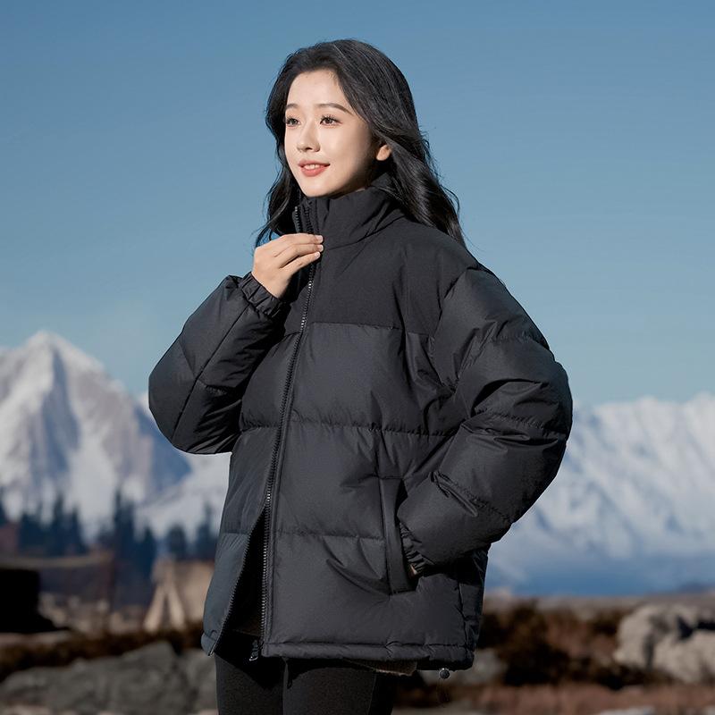 Winter New Style Duck Down Thickened Warm Down Jacket Youth Fashion Stand Collar Color Matching Casual Jacket Versatile