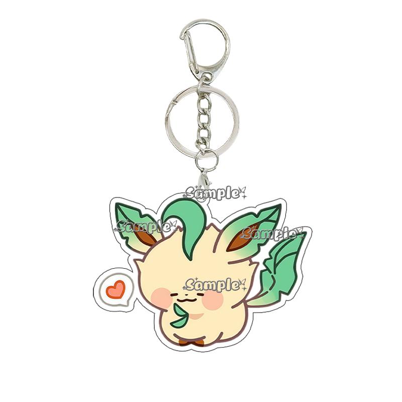 Hot Pocket Anime Leafeon Sylveon Game Acrylic Keychain Charm Umbreon Eevee Cartoon Character Pattern Key Ring Ornament Gifts Toy
