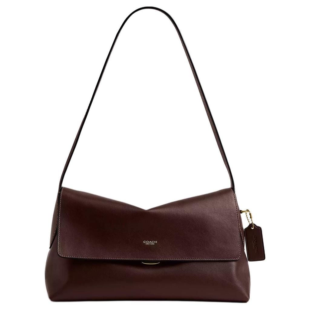 COACH Chelsea Natural Grain Cow Leather Shoulder Bag Large Women's Maple Brown CDS58-B4MPL