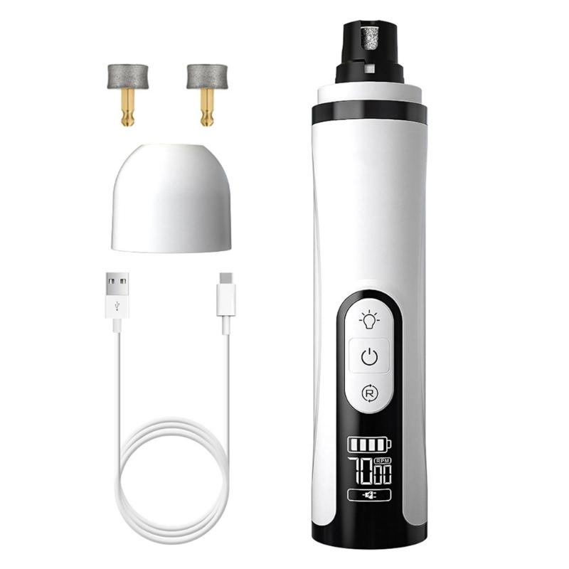 Quiet Rechargeable Dog Cats Nail Trimmer With Low Noise Motor And 3 Speed For Grooming