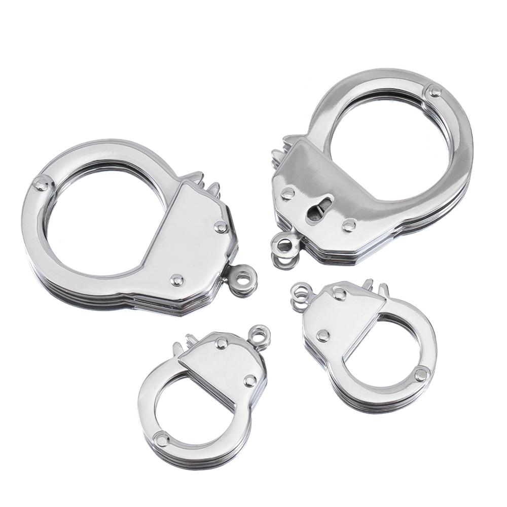2pcs Stainless Steel Handcuffs Lobster Clasps Bracelets Necklaces Hooks Chain Closure Craft for DIY Jewelry Making Components