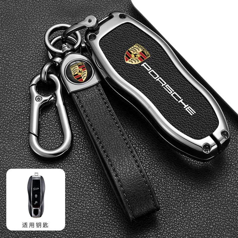 Leder Autoschlüssel Hülle Schutzhülle für Porsche Panamera Spyder Carrera Macan Boxster Cayman Cayenne 911 718 Zubehör
