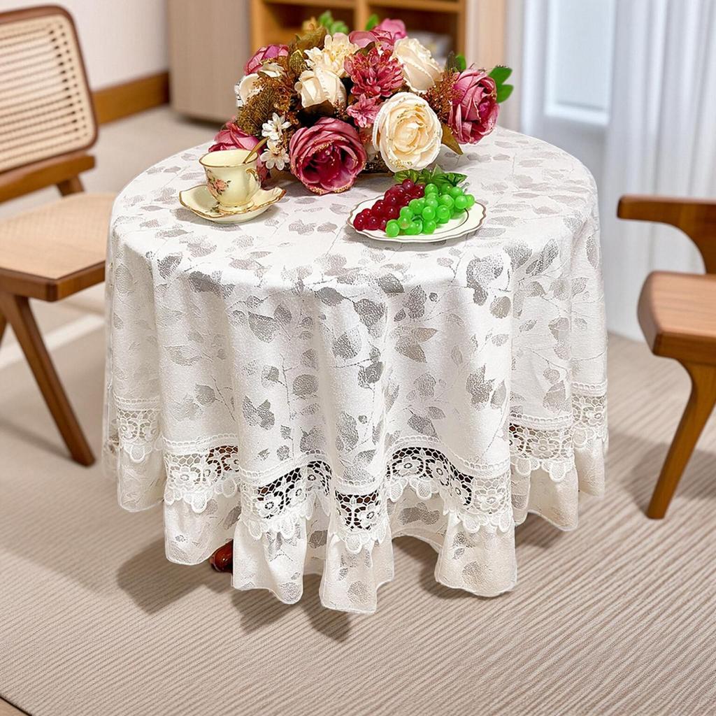 Față de Masă Elegantă Macrame cu Dantelă - Design Brodat Vintage, Husă Rectangulară Shabby Chic pentru Nuntă, Banchet și Cine Festive