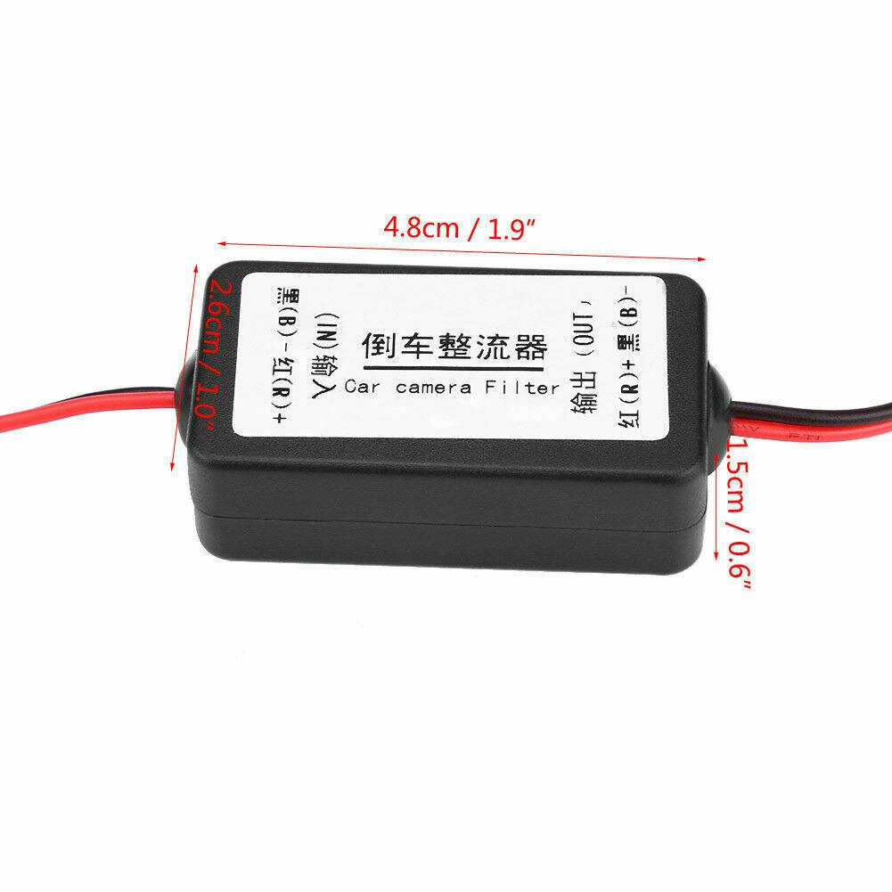 Stabilized 12 DC Power Filter Rectifier For Car Rearview Camera REVERSE CAMERA POWER FILTER STABILISER Relay CanBus Anti Flicker