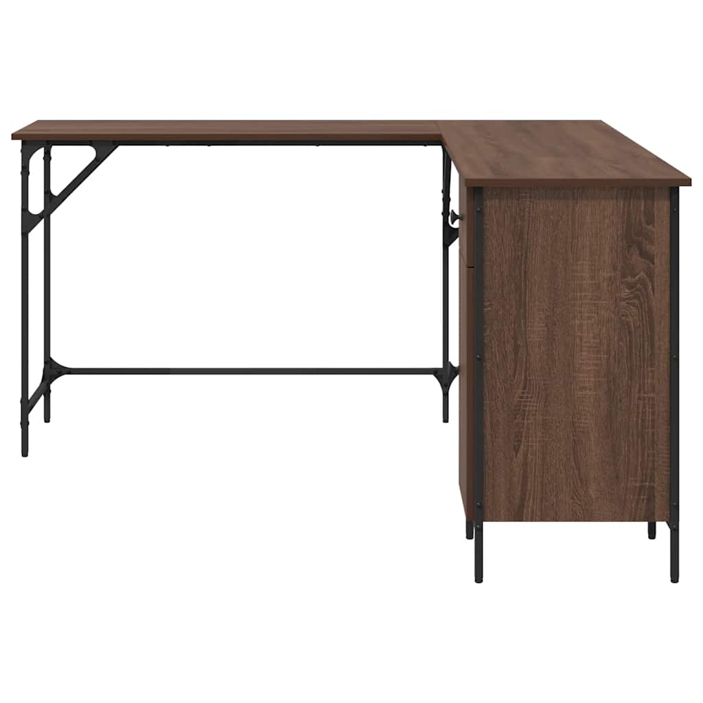 Desk Brown Oak Effect 141 x 141 x 75 cm Particleboard