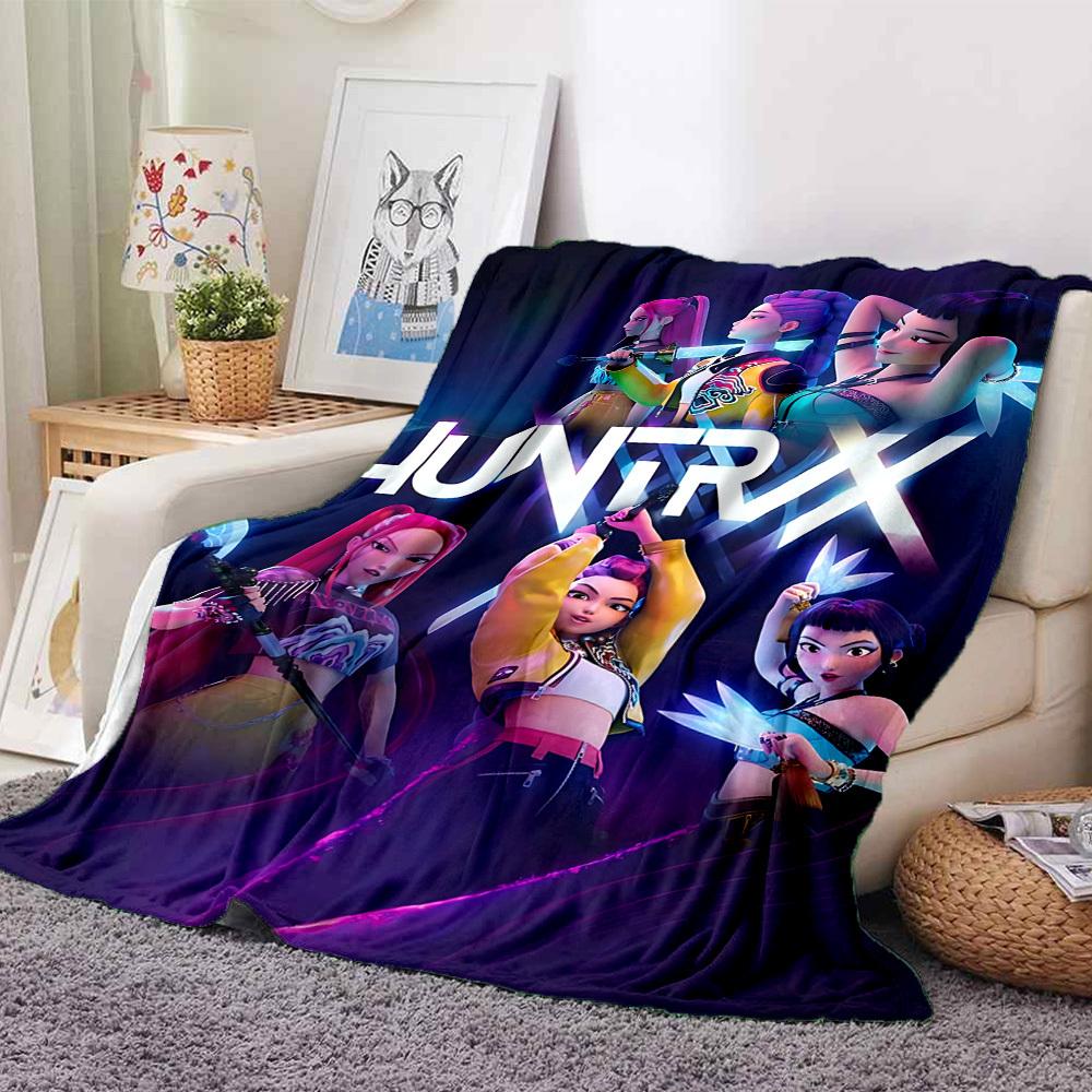 1pc Huntrix Soft Comfortable Blanket Digital Print, All Season Multipurpose Knit Fabric Bedding, Office, Sofa Home Decor Blanket