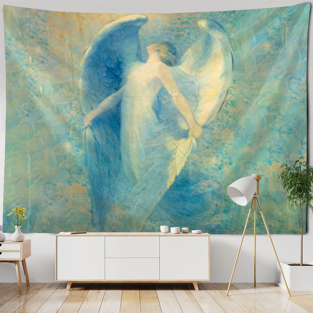 Vintage oil painting art printing tapestry wall decoration art room background cloth aesthetic home decoration accessories