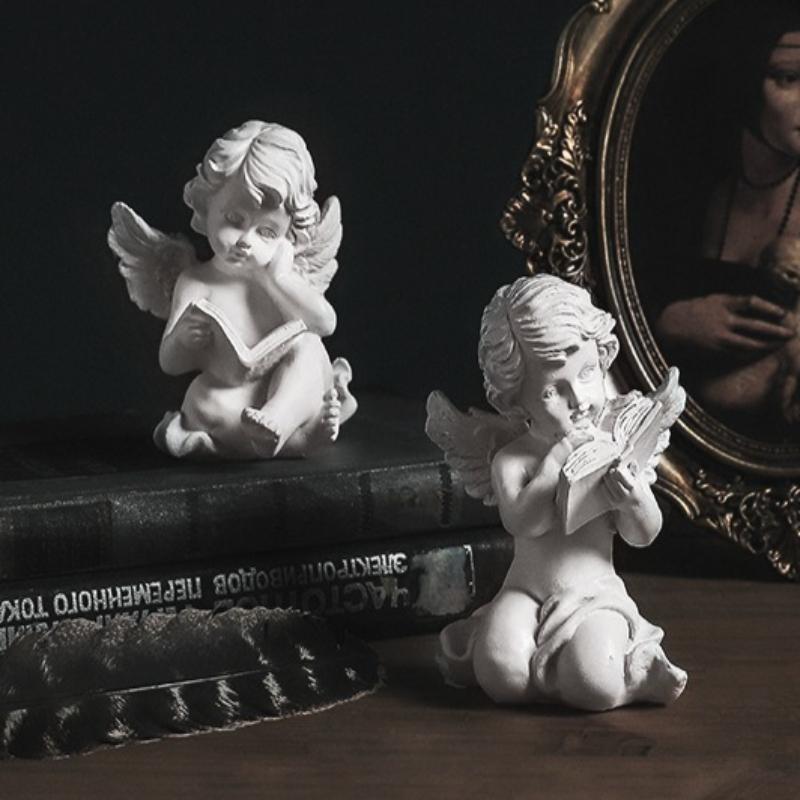 Home Decor Resin Angel Sculpture American Style Statue for Living Room Tabletop Desktop Office Decorations Ornament Gift Ideas