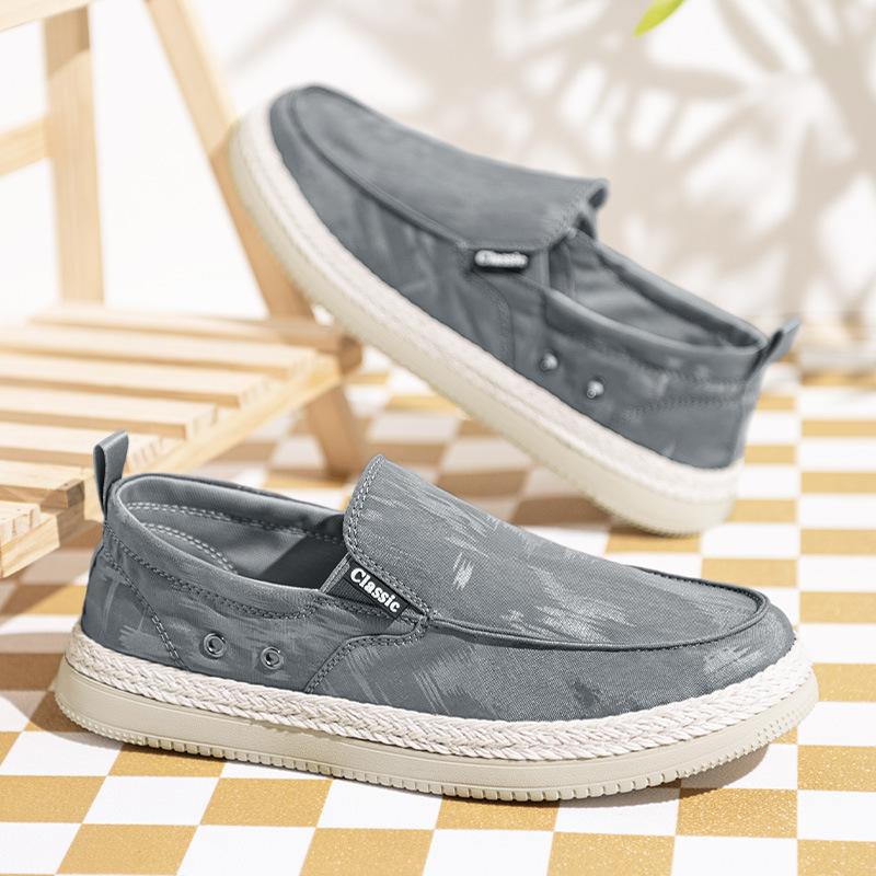 Cloth shoes men's summer breathable men's shoes casual flat shoes men's soft-soled canvas work shoes