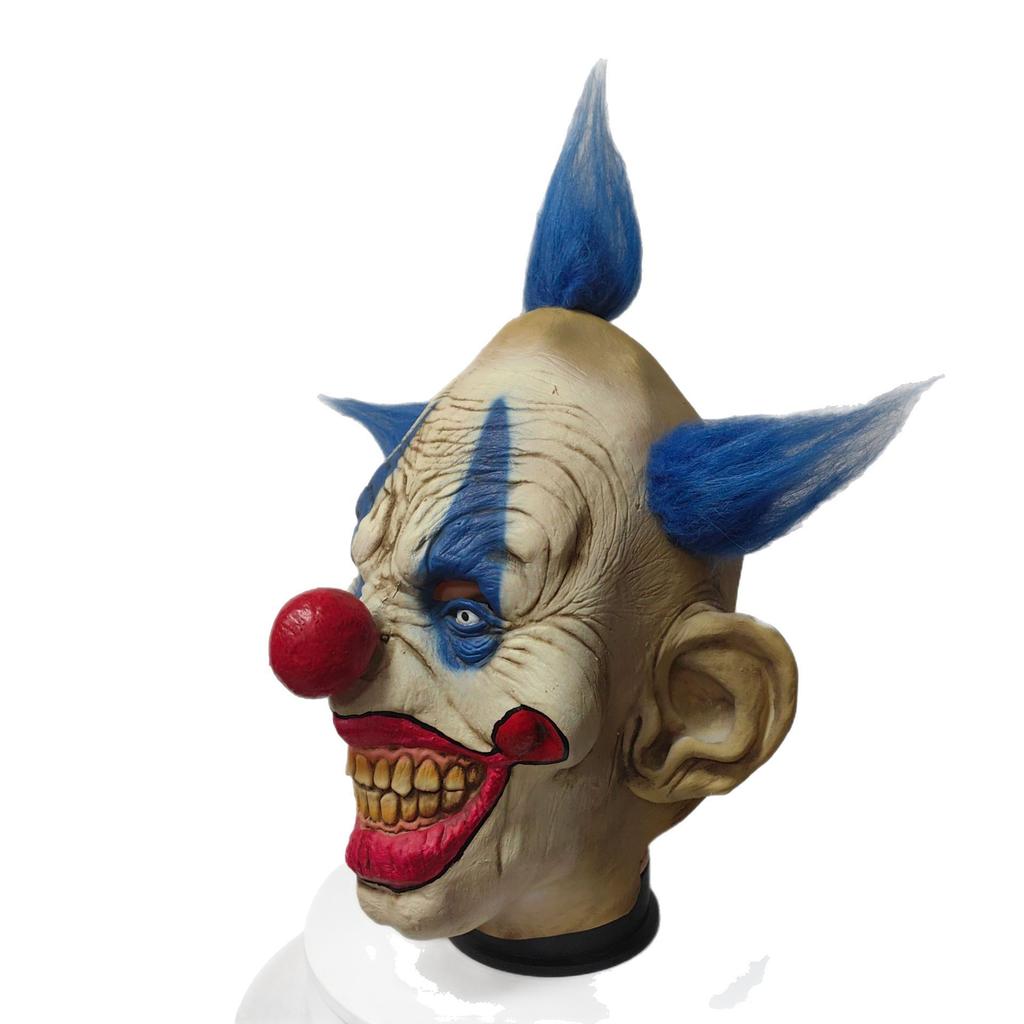 Halloween Clown Mask Adult Horror Wig Clown Full Head Mask Headgear Cosplay Props