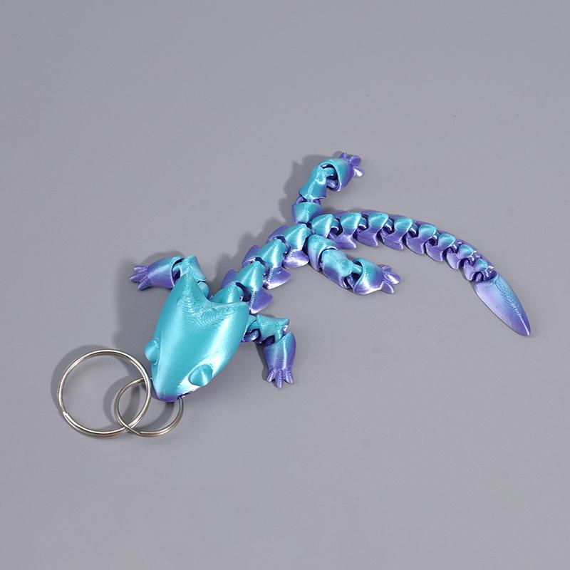 Adorable Multi Jointed Keyrings Creative 3D Printed Gecko Figurine Keychain Unique Backpack Decoration Accessories Gifts