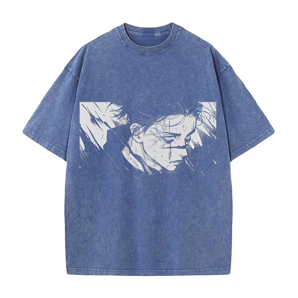 Anime Jujutsu Kaisen Choso Cool Graphic T Shirt Men Short Sleeve Clothing Oversized Tshirt Washed Cotton Tee Harajuku T-shirt