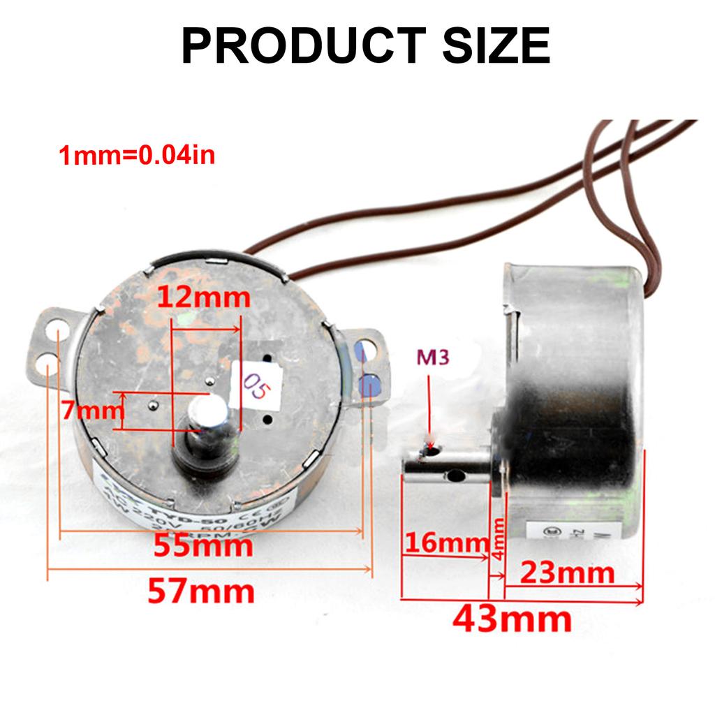 For TYD50 220V-240V 50RPM 4W 50/60Hz Shaft Dia Fan Synchronous Motor for Rotate Light Box Fan Synchronous Motor