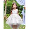 Girls Beaded Princess Tulle Dress Kids Formal Party Gown