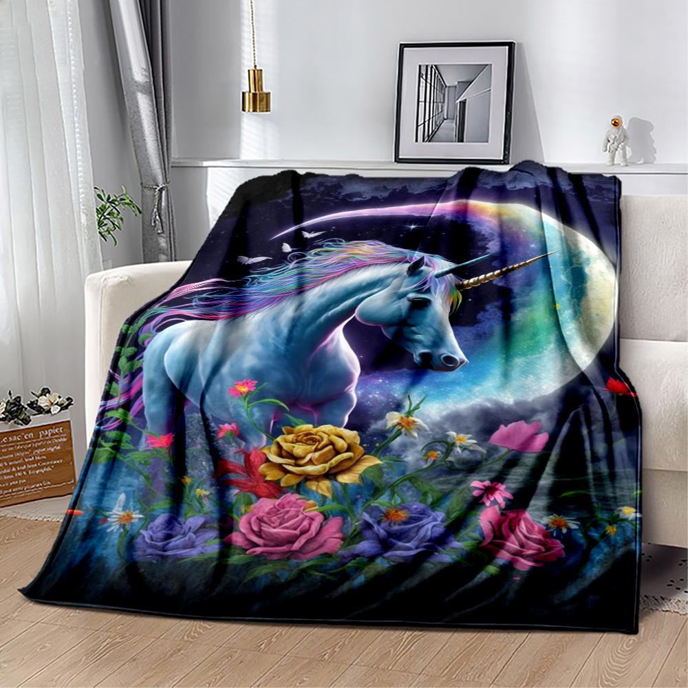 Beautiful Unicorn Blanket Durable Comfort Perfect for Seaside Sofa Picnics for All Occasions Stylish Decor Suitable for Gifting Relatives and Friends