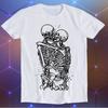 Skeleton Kissing Love Never Dies Skull and Bones Till Death Romantic Meme Unisex Gamer Cult Movie Music Cool Funny Gift T-Shirt E730