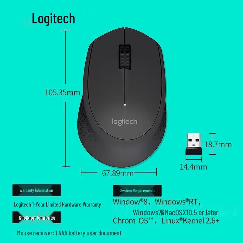 Logitech M280 Wireless Ergonomic Mouse