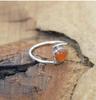 925 Silber Ring, Karneol Edelstein Ring, handgemachter Ring, Stapelring, Silberschmuck, Geburtsstein Ring, Lünettenring, Geschenk für Sie