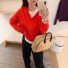 Women's Pure Wool Lapel Sweater, Autumn/Winter 2025, Thick Knit Loose POLO Collar Pullover.