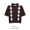 Kaslead New Arrival Women's Fashion Style Fashion Minimalist Short Sleeve Diamond Knitting Polo Shirt 5745639