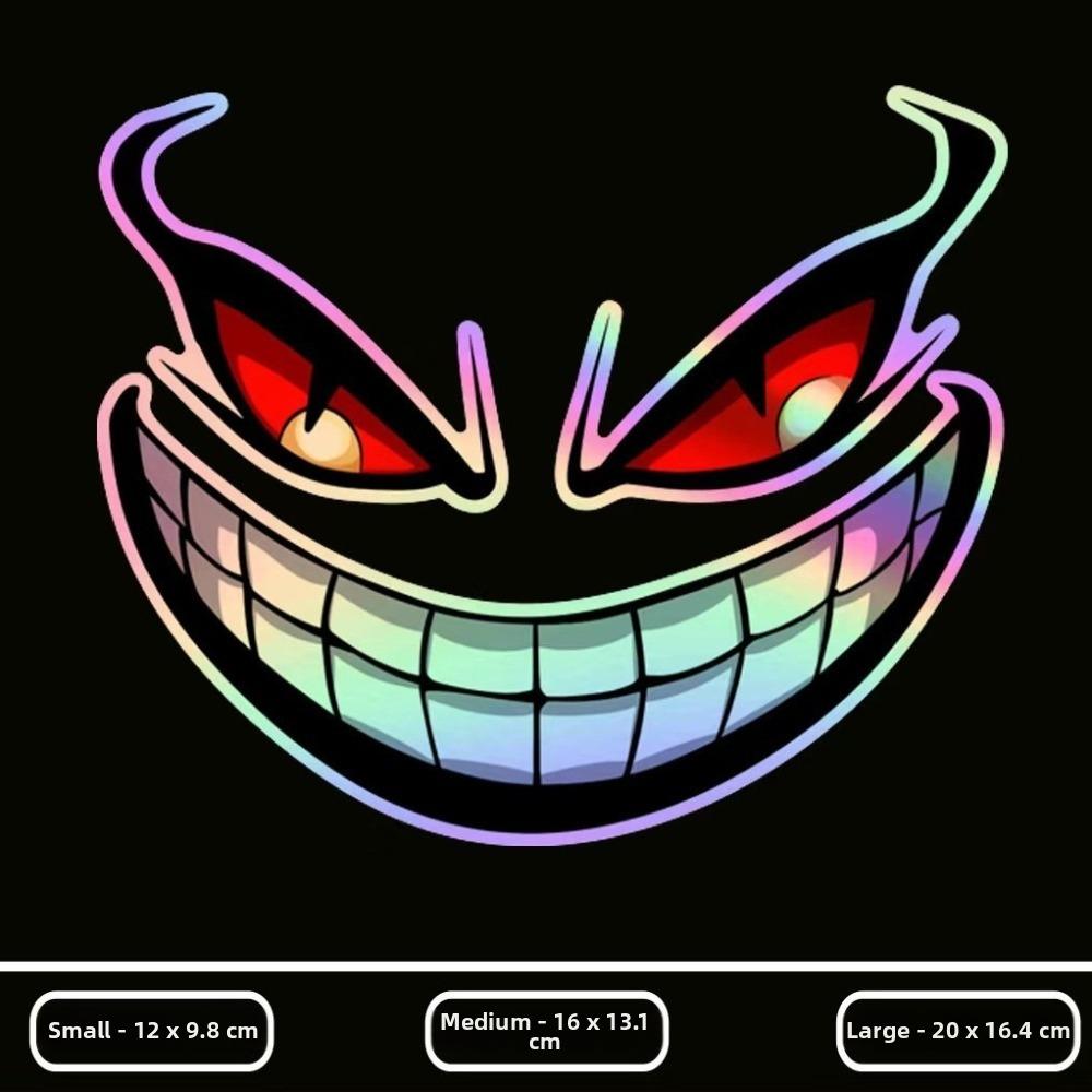 1PC Cool Car Fierce Red Eyes Sticker Reflective Motorcycle Sticker  for Cars,Motorcycles,Helmet Etc