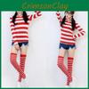 Ladies Adult Us Wheres Wally Wenda Costume Cartoon Waldo Cosplay Fancy Dress