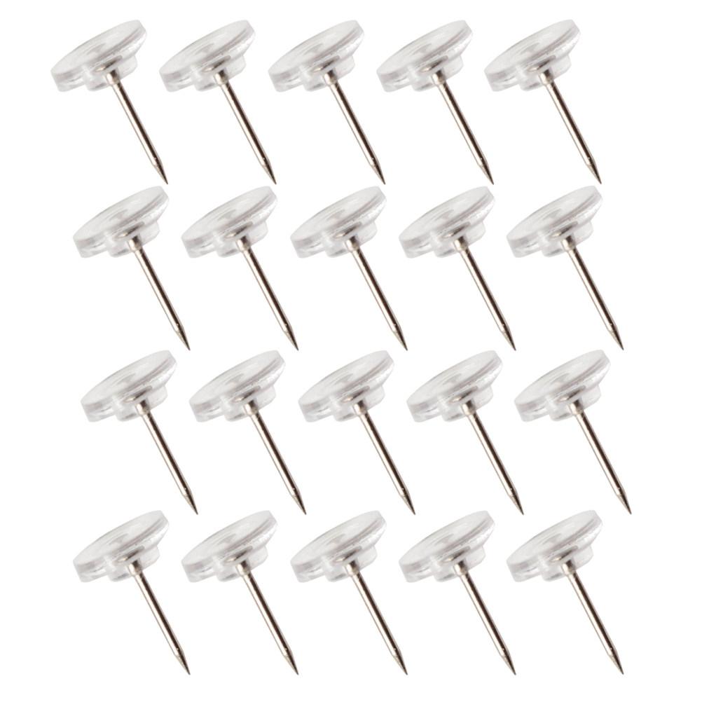 100 Stück durchsichtige Flachkopf-Stecknadeln für Büro-Korkwand Foto-Wand-Nadeln Zeichenpapier Karten-Markierer Pinnwand-Nadeln