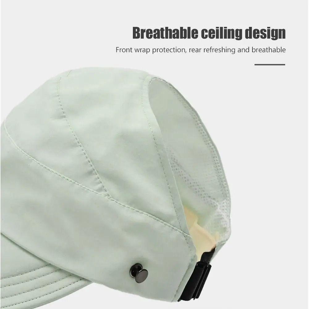 Breathable Outdoor Beach Hat Solid Color Sun Protection Cap Casual Wide Brim Sunhat  Camping