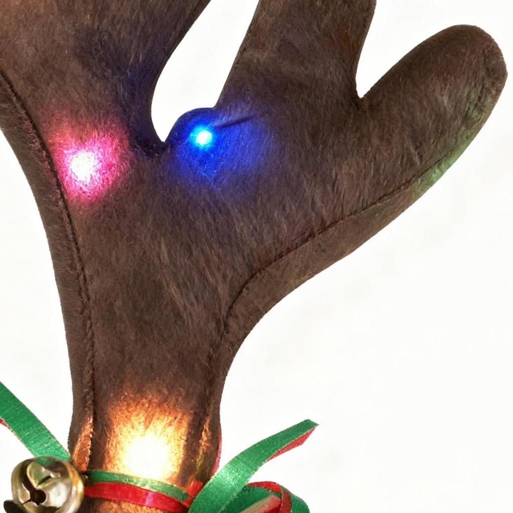 Car Reindeer Antler Kit Festive Costume With LED Lights Reindeer Christmas Decoration For Holiday Van Party Seasonal Celebration