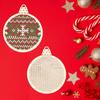 Wooden Christmas Cross Stitch Pendants, 3D Embroidery Ornament DIY Crafts, Festive Tree Decorations  Ribbon and Thread, Artistic Needlework Supplies
