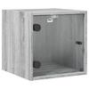 Nightstand with Glass Door Grey Sonoma 35 x 37 x 35 cm