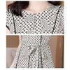 Chic Round Neckline Long Dress with Vintage Floral Print for Women