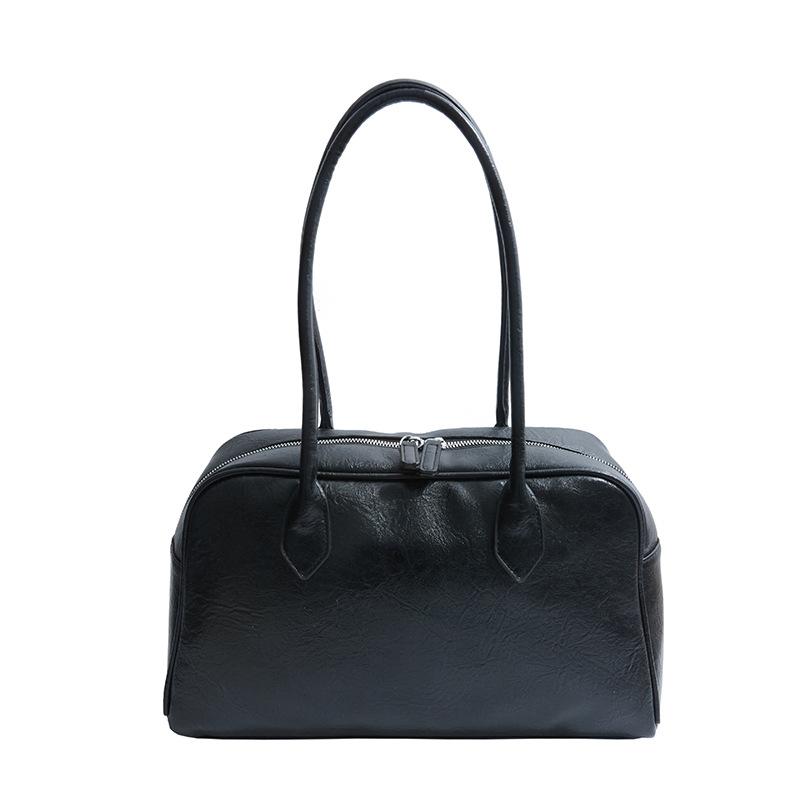 Retro Shoulder Bag Women's Autumn and Winter New Trendy Fashion Simple Underarm Bag Large Capacity Bowling Bag