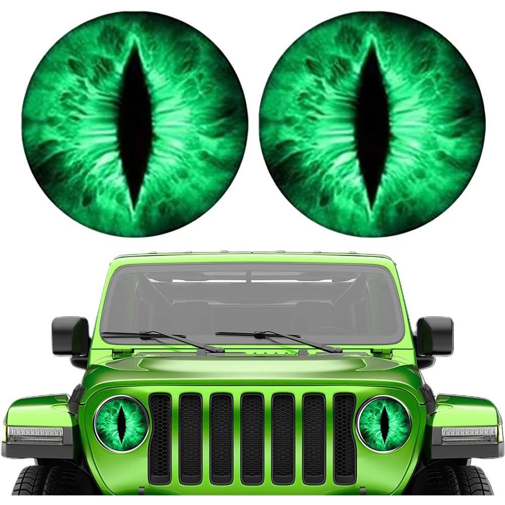 3D Beast Eyes Headlight Stickers for Jeep - Fun Universal Car Decals