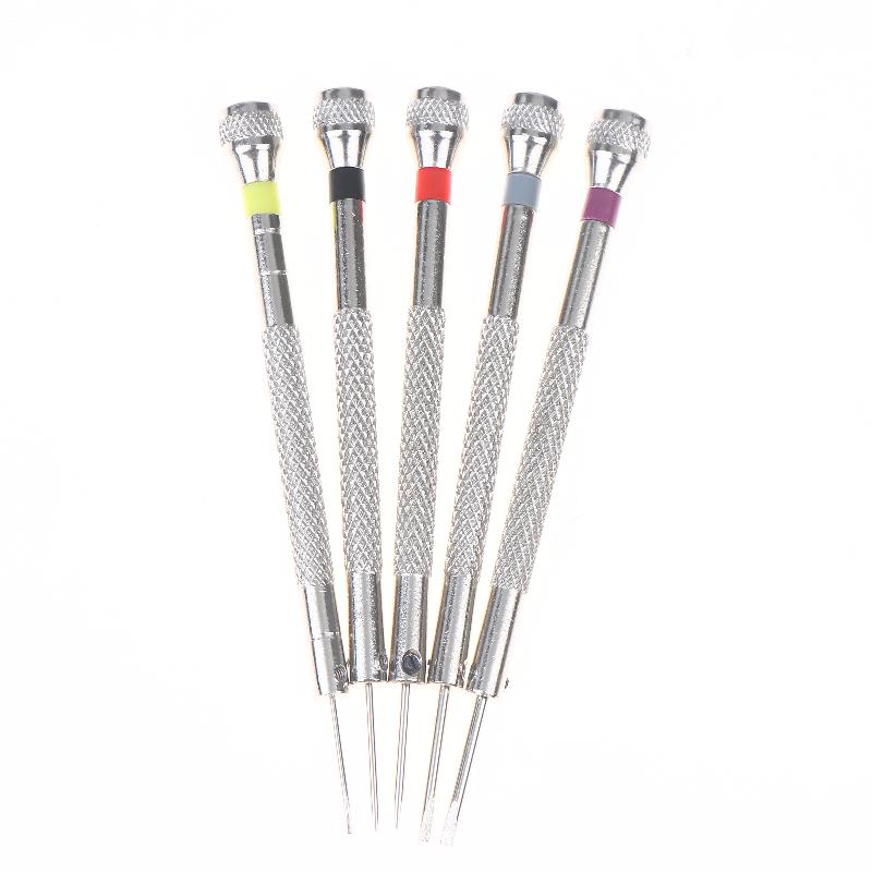 5Pcs Set 0.8-1.6Mm Steel Screwdriver For Watch Repairing Portable Watch Tools Band Removal With Mini Link Pins Watchmaker Tools