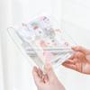 Portable Transparent File Document Bag Pouch Plastic Envelope Bill Invoice Storage   with Button & String Tie Closure for   School U