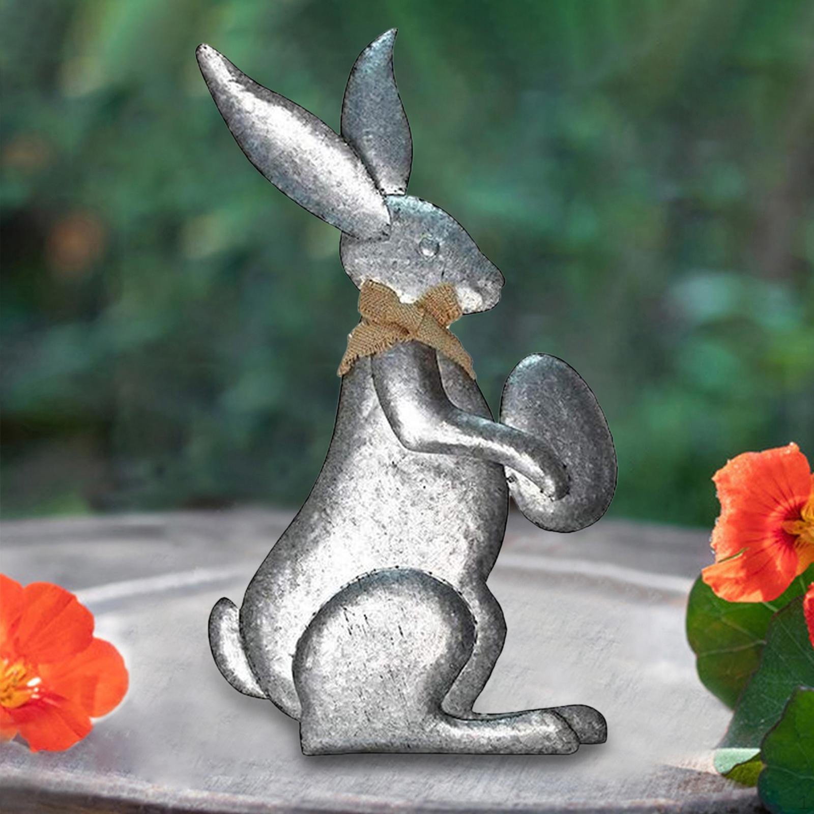 

Bunny Action Statues Spring Decoration Rabbit Figurines Crafts for Table Holiday Home Gray