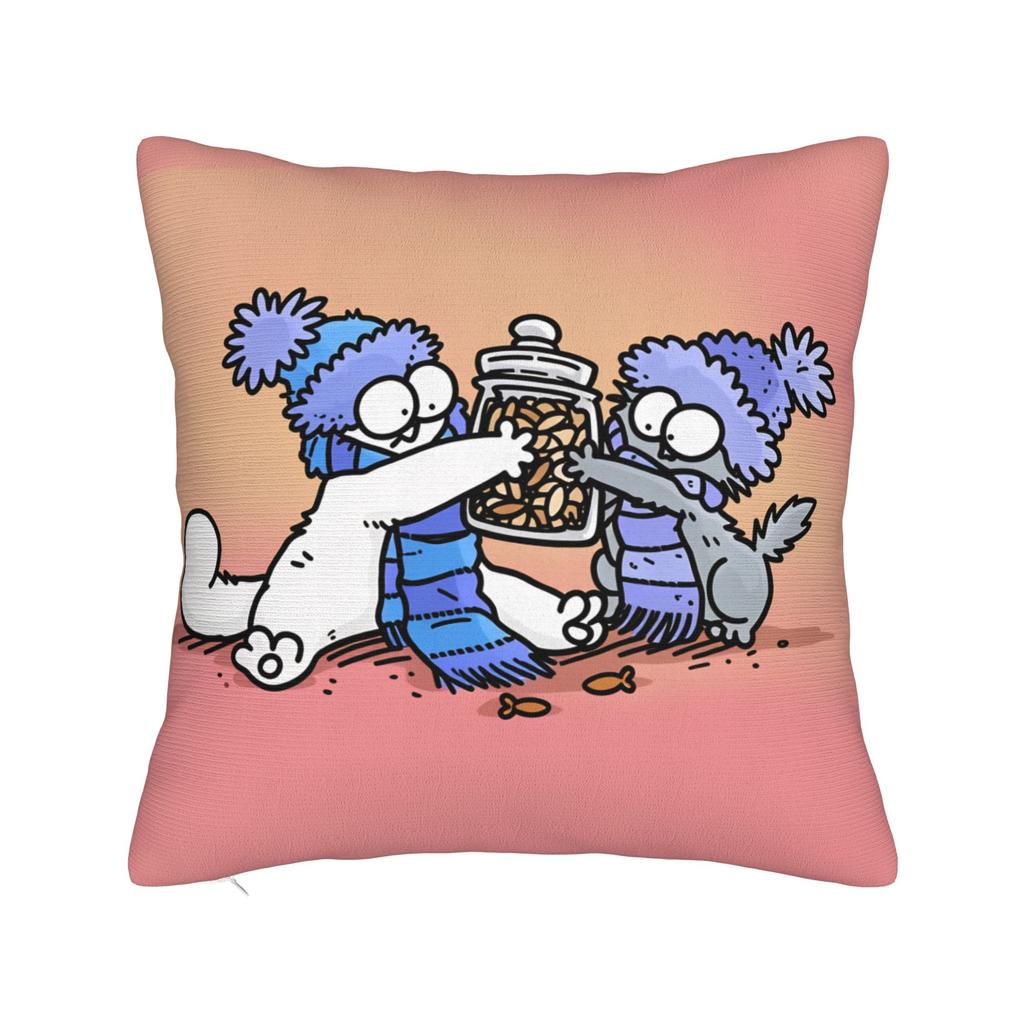 Pillow Cover Humorous Cartoon Cat Simons Cat Vintage Pillow Case For Sofa Home Decoration Pillowcases