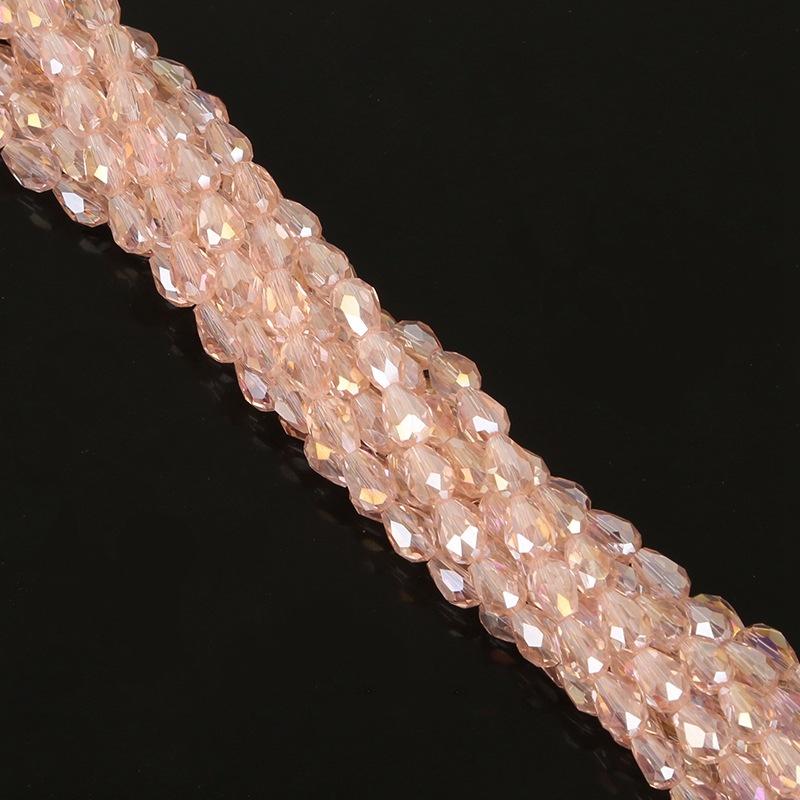 5 * 7mm Straight Hole Cut Glass Water Droplet Beads, DIY Bead Accessories, Homemade Jewelry, Crystal Loose Beads