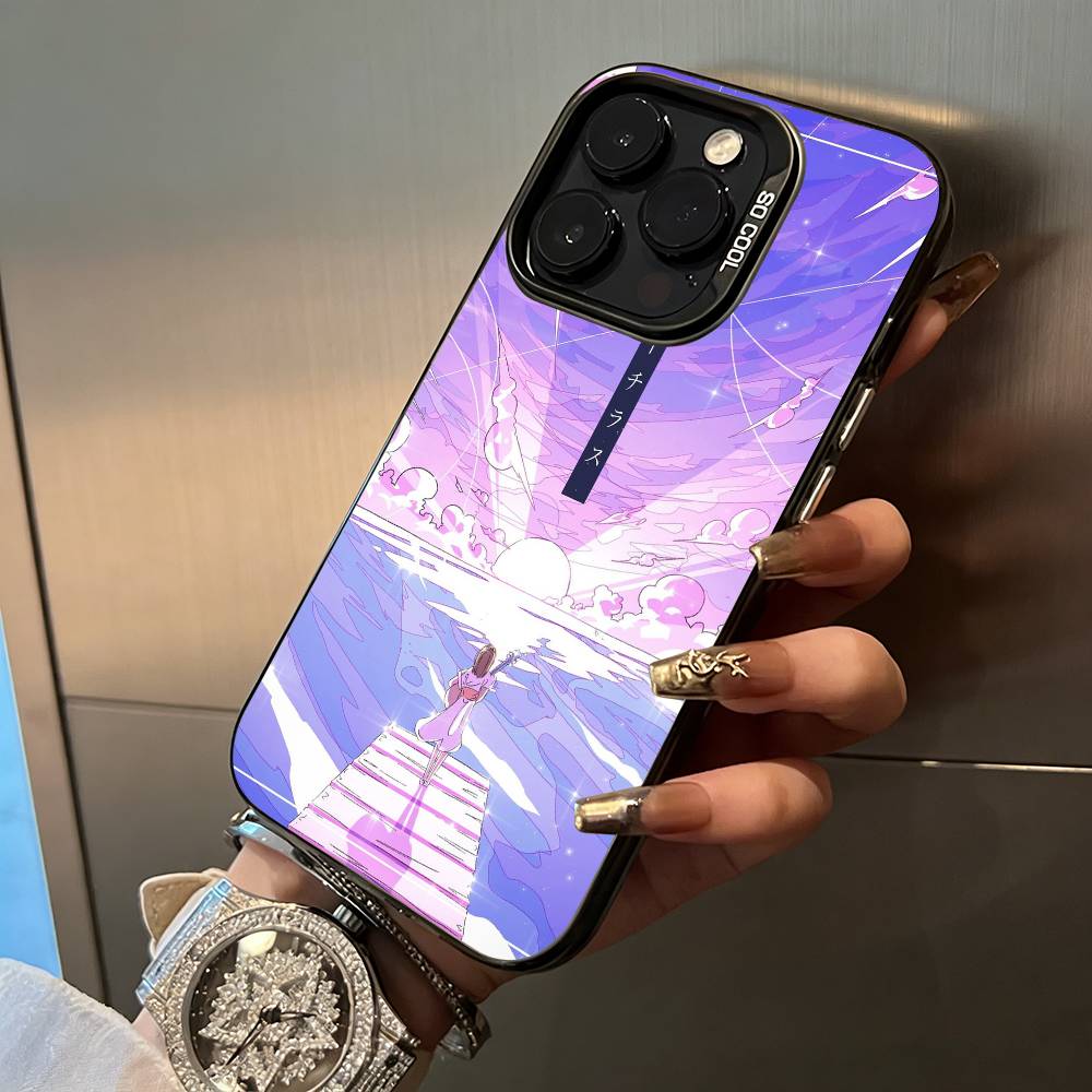 M-MUSIC -Y-YORUSHIKA'S ART Phone Case For iPhone 17,16,15,14,13,12,11 Plus Pro Max Colored Silver Phone Case