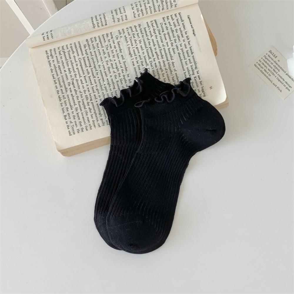 Ruffle Ankle Socks Mid-calf Mesh Tube Socks Korean Fashion Women's Socks Kids Girls