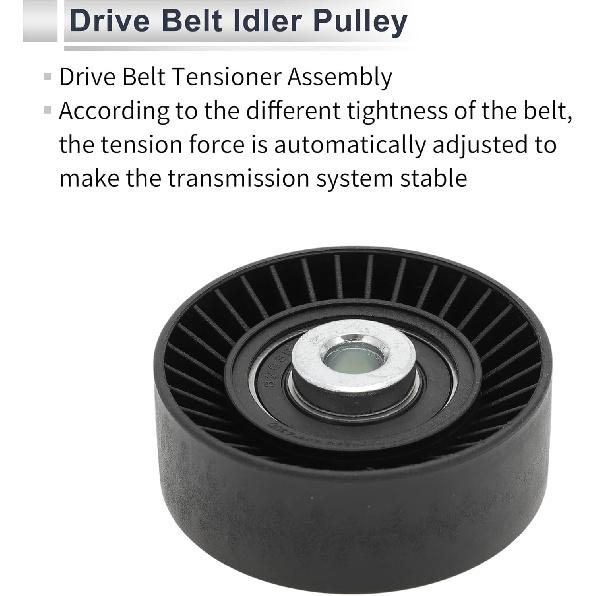 Motoforti Drive Belt Idler Pulley for Suzuki Grand Vitara 2005-2015 Serpentine Tensioner Pulley Idler with Bolt Washer No.1753078K01 Plastic Black 1