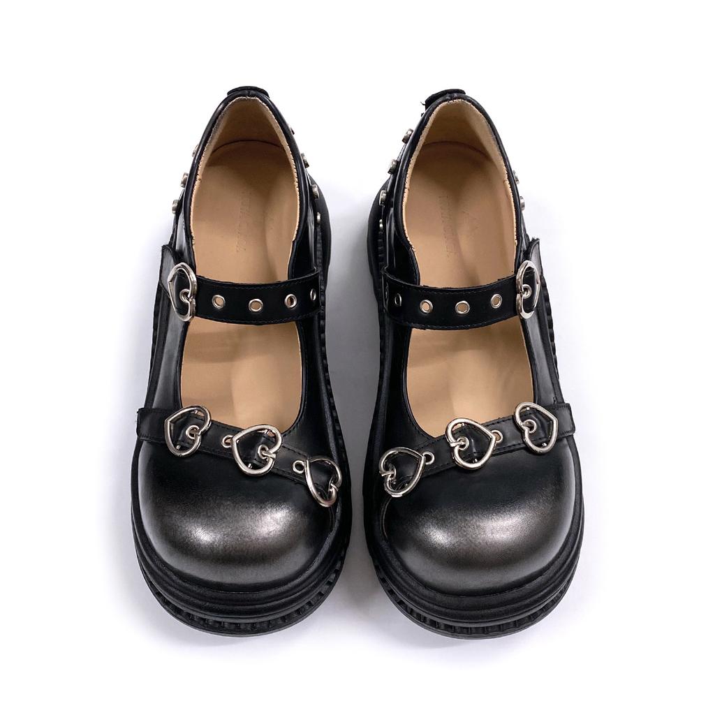 Niche Cute Sweet Cool Mary Jane Heightening Small Leather Shoes Subculture Y2K College Style Platform Single Shoes