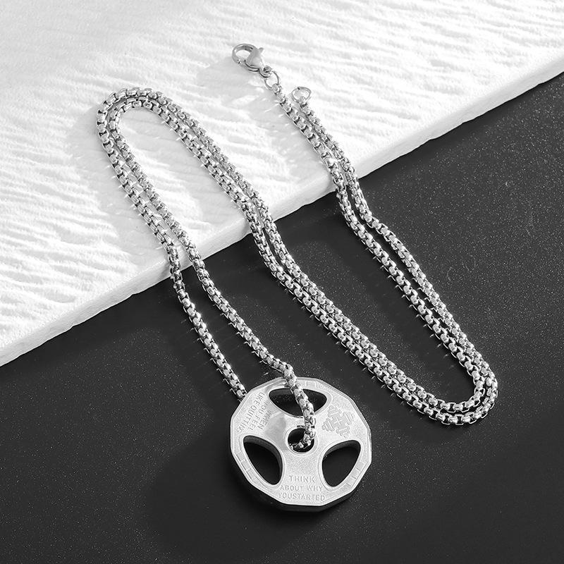 Accesorios Deportivos de Fitness para Hombre Mancuernas de Moda Accesorios de Hip-hop para Hombre Collar con Colgante