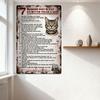 Vintage Humorous '7 Reasons Why a Cat Is Better Than a Man' Metal Tin Sign with Rusty Finish, Tabby Cat Illustration - Home Bar