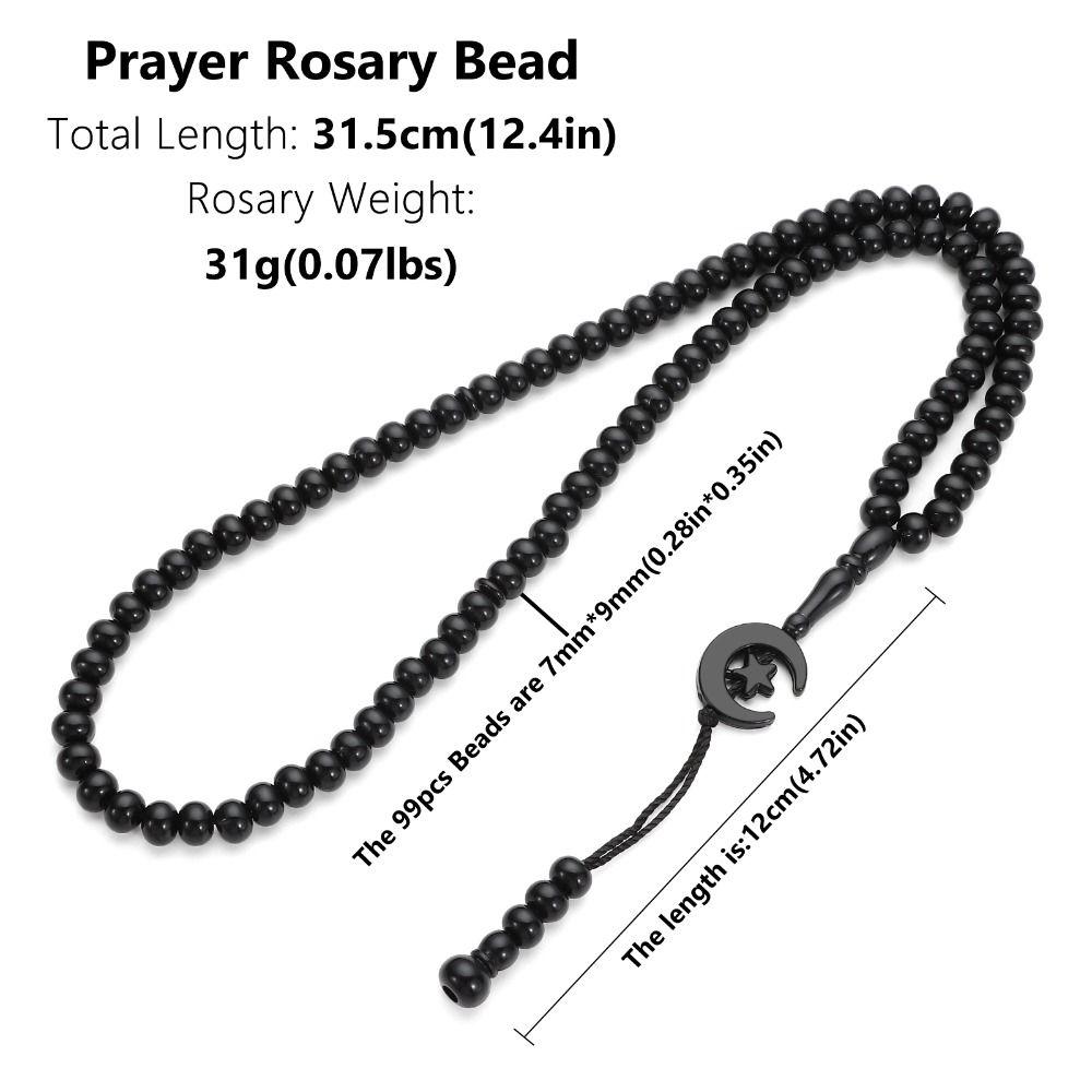 2pcs Allah Muhammad Prayer Beads Engraved Necklace New 99 Prayer Beads