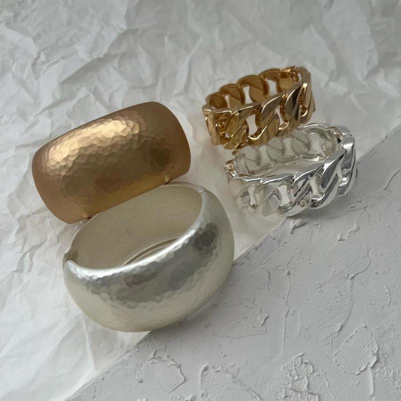 Jewelry Metal Wind Twist Bracelet Round Irregular Combined Electroplating Bracelet Exaggerated Wide Edition Hand