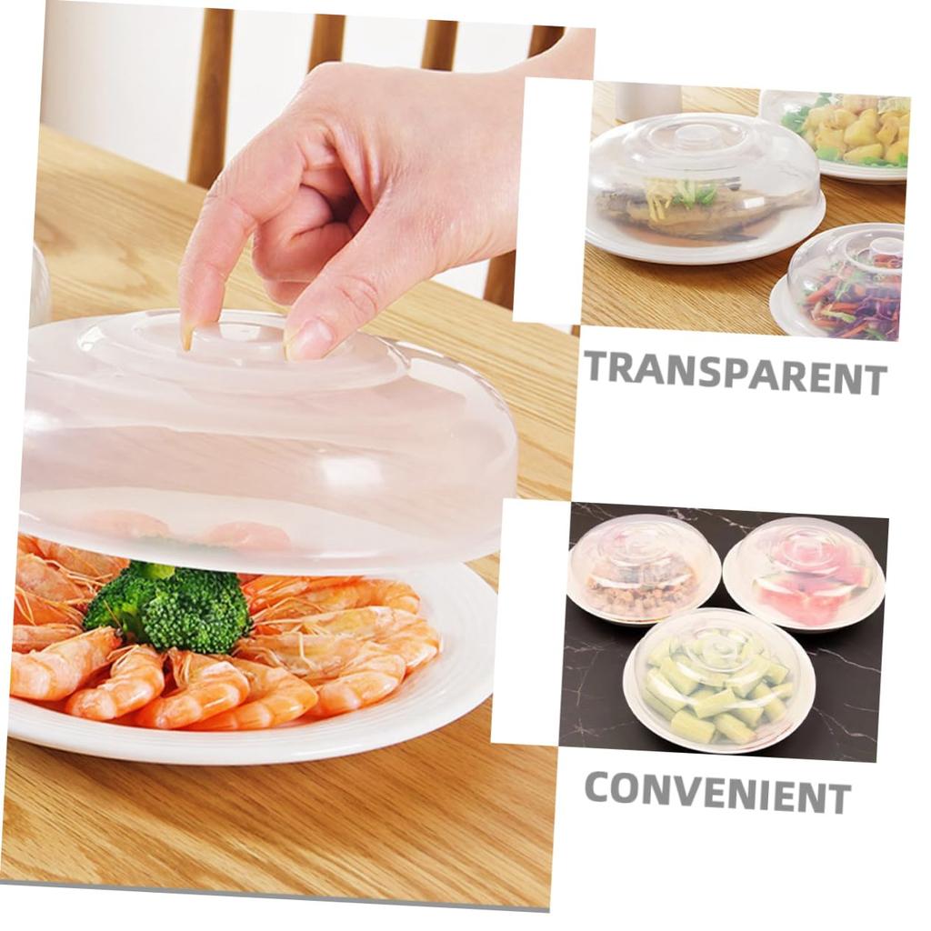 Mipcase 3-teiliger Mikrowellen-Heizdeckel, Mikrowellen-Lebensmittelabdeckung, Mikrowellenherd-Abdeckung, Mikrowellen-Geschirrabdeckung, Transparenter Kunststoff, Wiederverwendbar