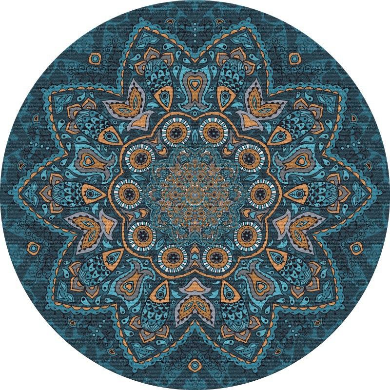 Ethnic Style Round Floor Mat Mandala Living Room Coffee Table Blanket Home Bedroom Bedside Blanket Hotel Guesthouse Carpet